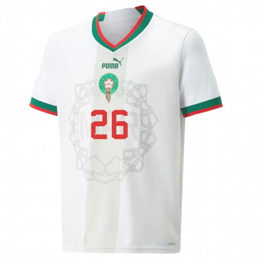 Niño Camiseta Marruecos Badr Banoun #26 Blanco 2ª Equipación 22-24 La Camisa Argentina