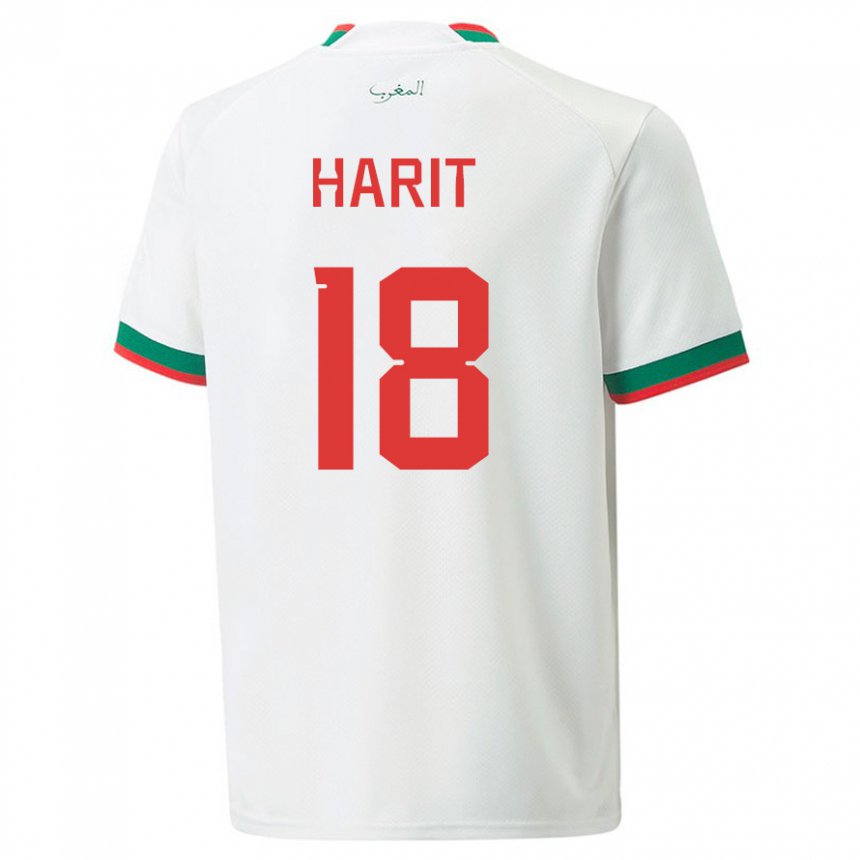 Niño Camiseta Marruecos Amine Harit #18 Blanco 2ª Equipación 22-24 La Camisa Argentina