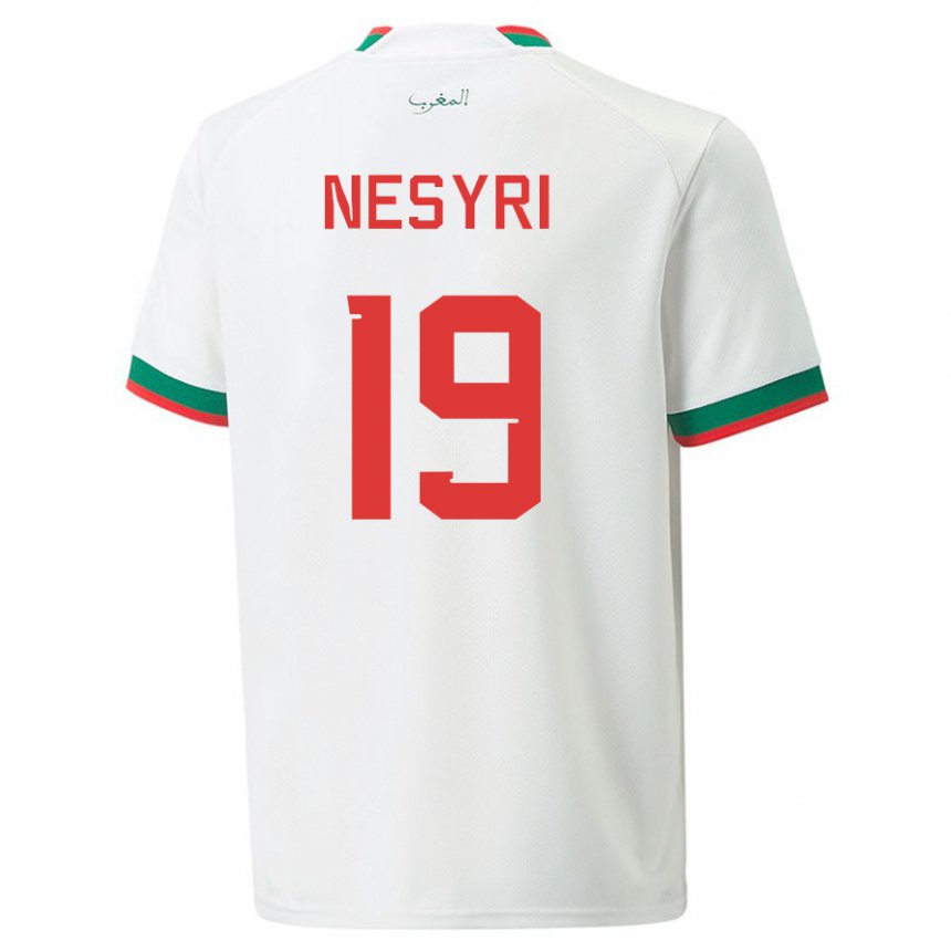 Niño Camiseta Marruecos Youssef En-nesyri #19 Blanco 2ª Equipación 22-24 La Camisa Argentina