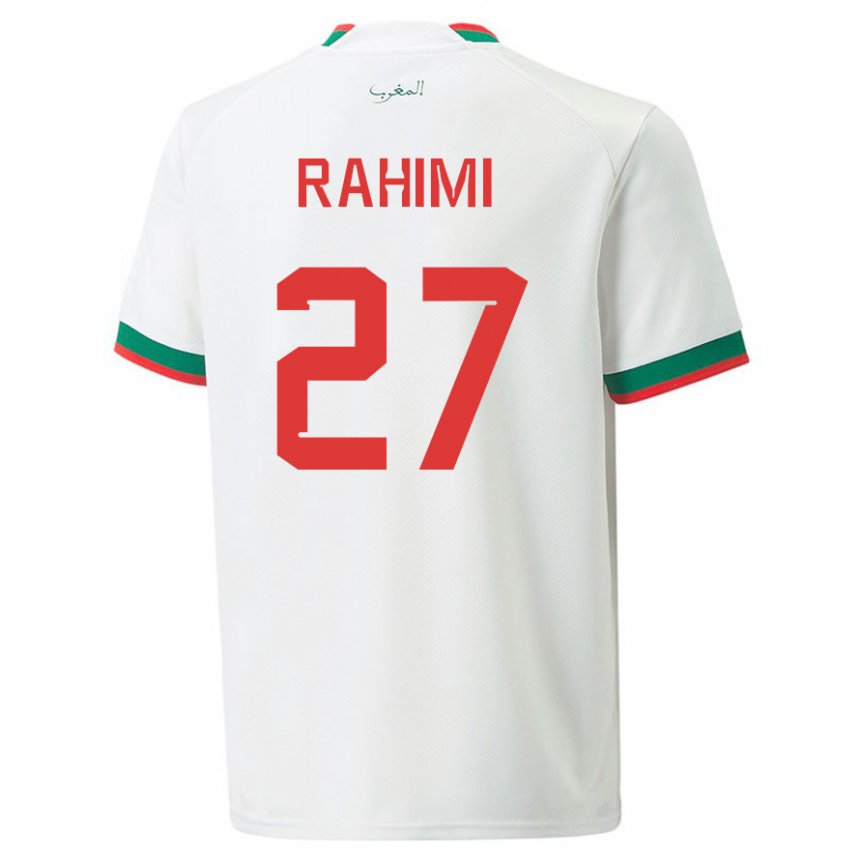 Niño Camiseta Marruecos Soufiane Rahimi #27 Blanco 2ª Equipación 22-24 La Camisa Argentina