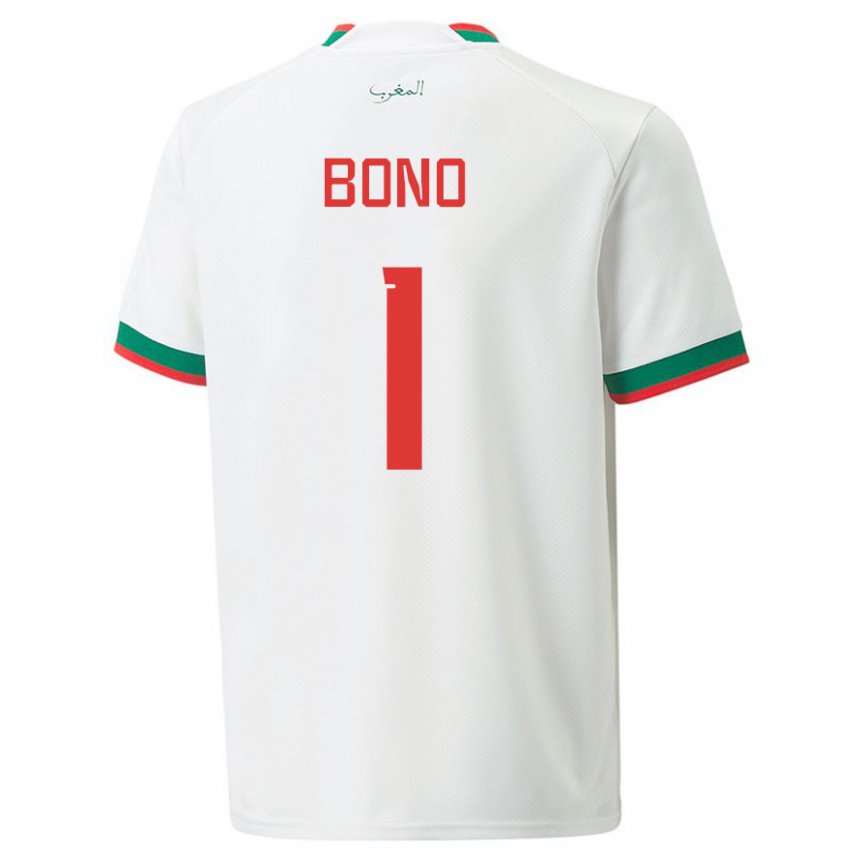 Niño Camiseta Marruecos Bono #1 Blanco 2ª Equipación 22-24 La Camisa Argentina