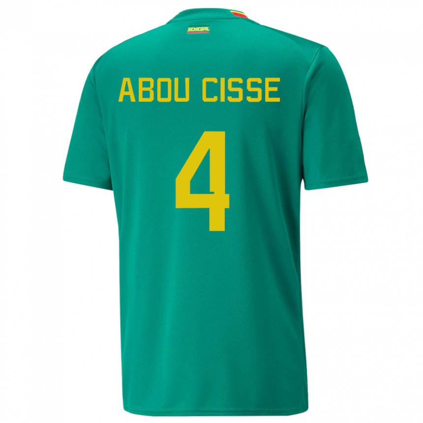 Niño Camiseta Senegal Pape Abou Cisse #4 Verde 2ª Equipación 22-24 La Camisa Argentina