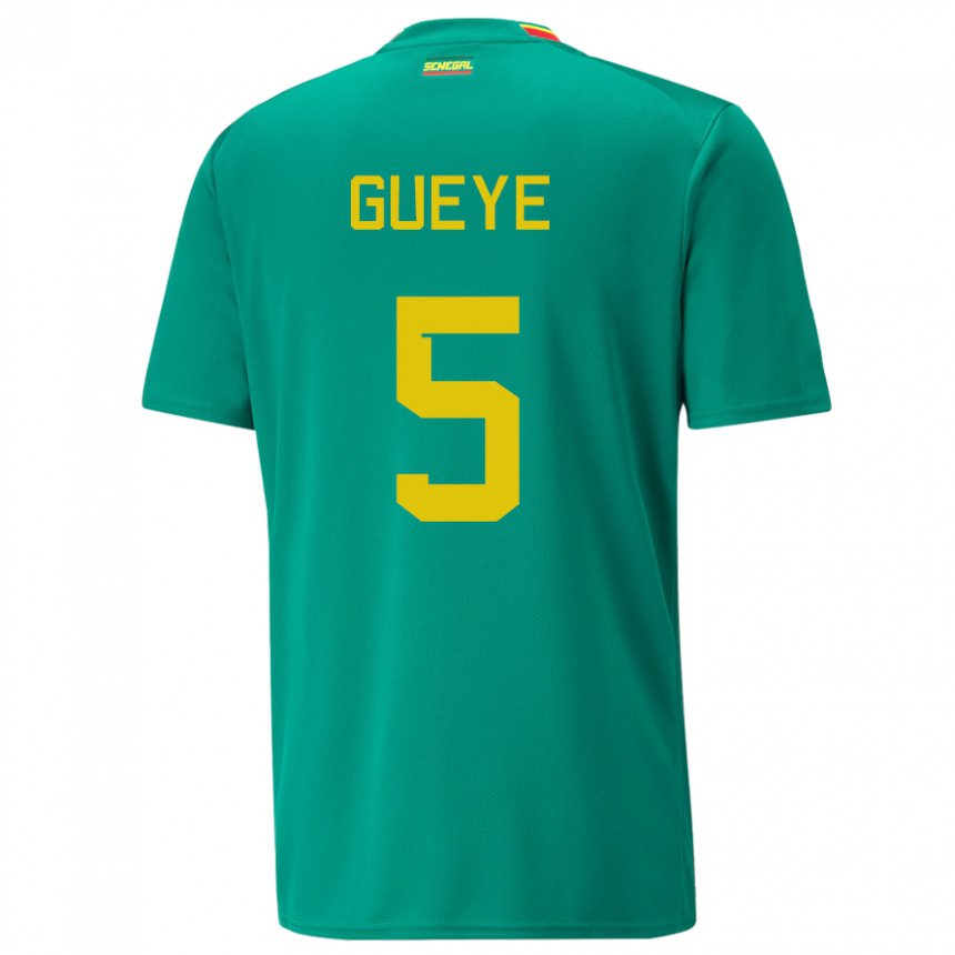 Niño Camiseta Senegal Idrissa Gueye #5 Verde 2ª Equipación 22-24 La Camisa Argentina