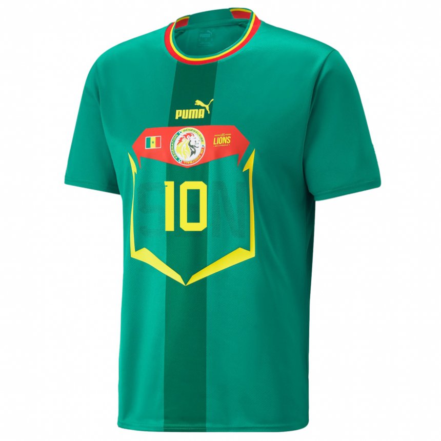 Niño Camiseta Senegal Sadio Mane #10 Verde 2ª Equipación 22-24 La Camisa Argentina