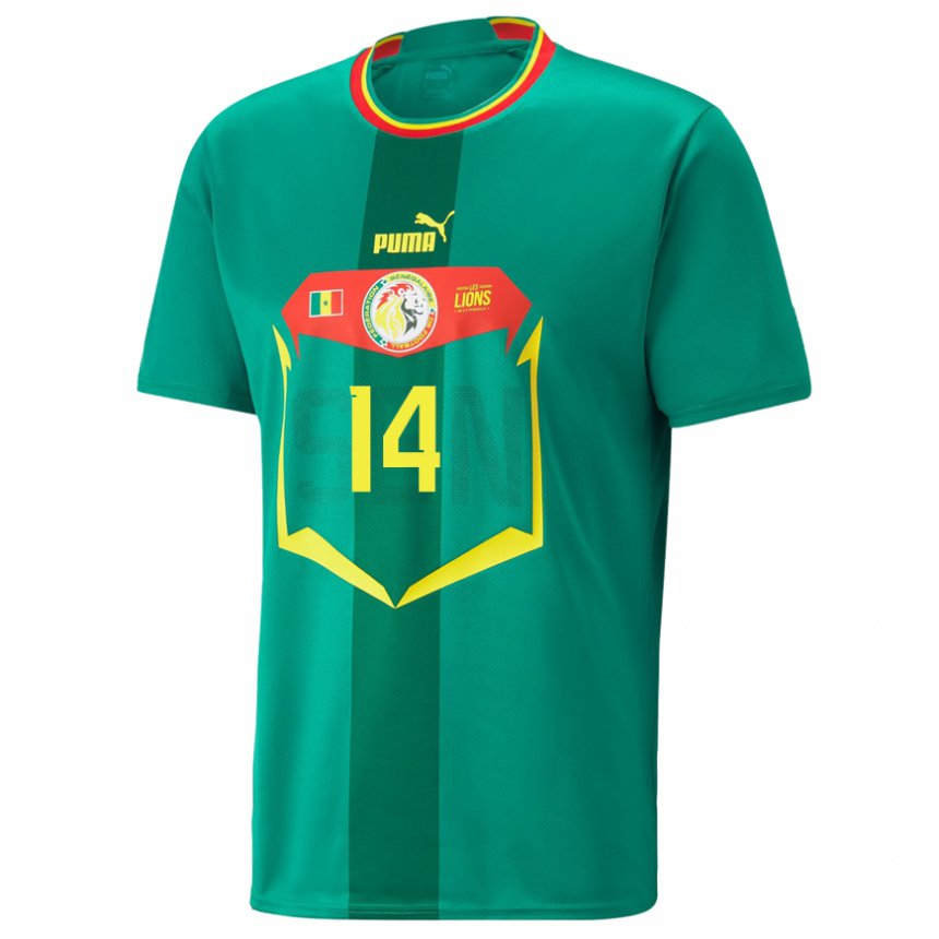 Niño Camiseta Senegal Pape Sarr #14 Verde 2ª Equipación 22-24 La Camisa Argentina