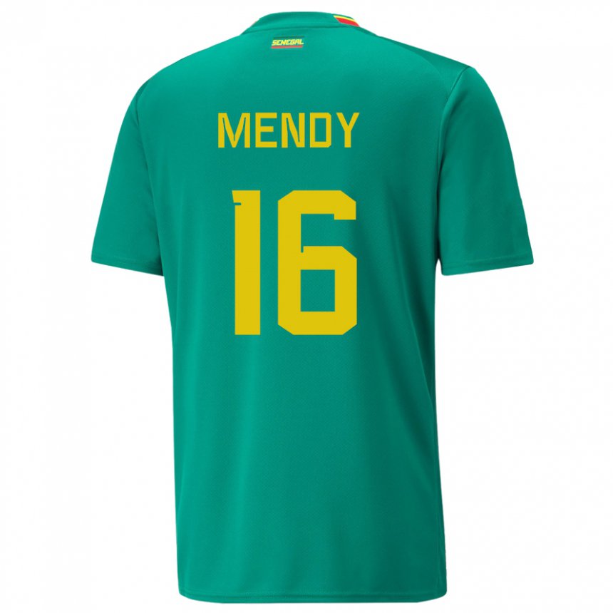 Niño Camiseta Senegal Edouard Mendy #16 Verde 2ª Equipación 22-24 La Camisa Argentina