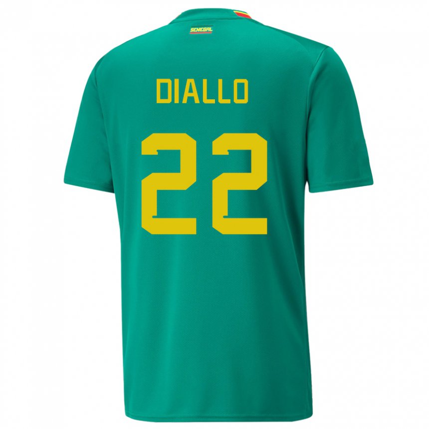 Niño Camiseta Senegal Abdou Diallo #22 Verde 2ª Equipación 22-24 La Camisa Argentina