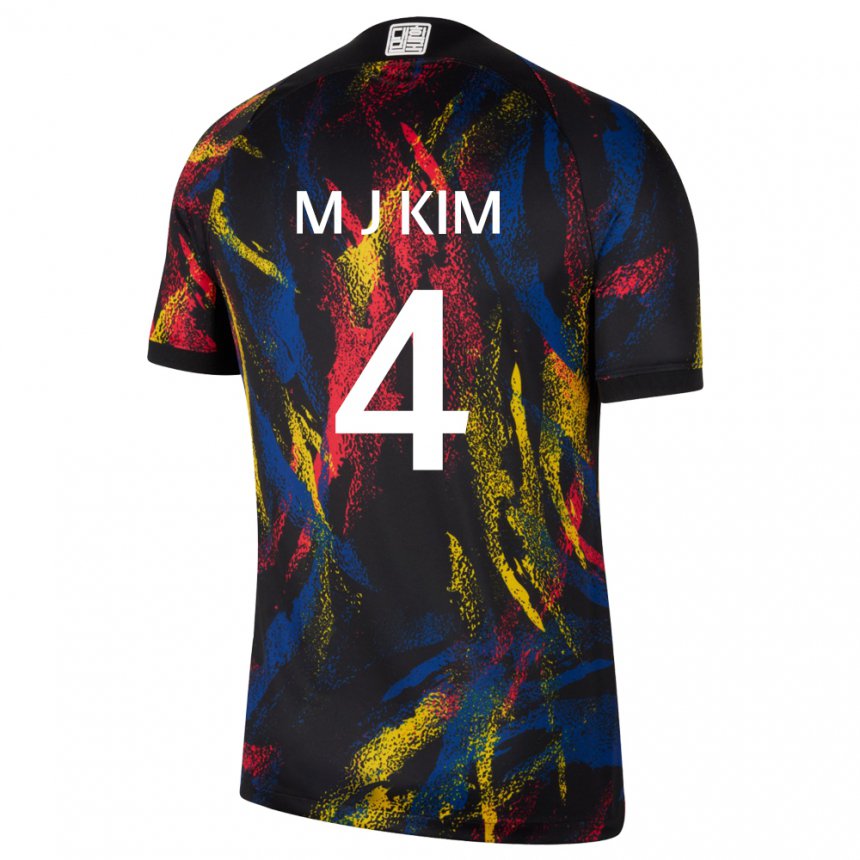 Niño Camiseta Corea Del Sur Min-jae Kim #4 Multicolores 2ª Equipación 22-24 La Camisa Argentina