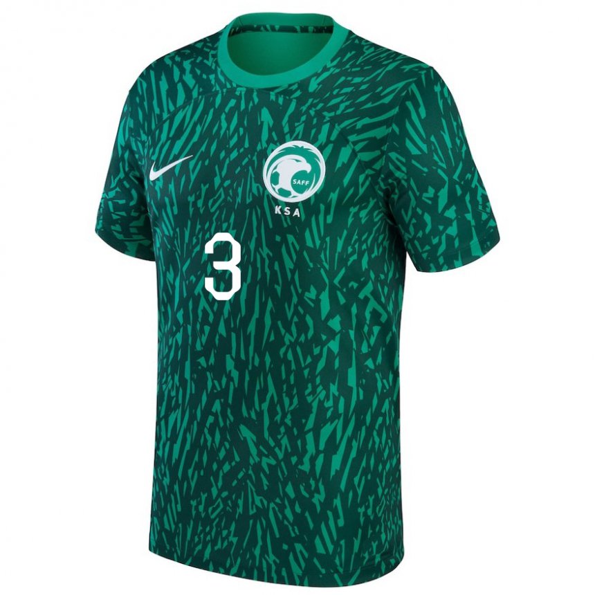 Niño Camiseta Arabia Saudita Abdullah Madu #3 Verde Oscuro 2ª Equipación 22-24 La Camisa Argentina