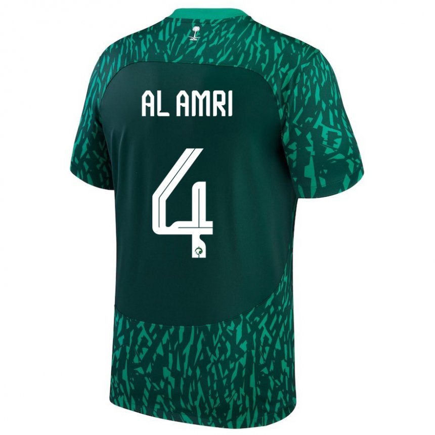 Niño Camiseta Arabia Saudita Abdulelah Al Amri #4 Verde Oscuro 2ª Equipación 22-24 La Camisa Argentina