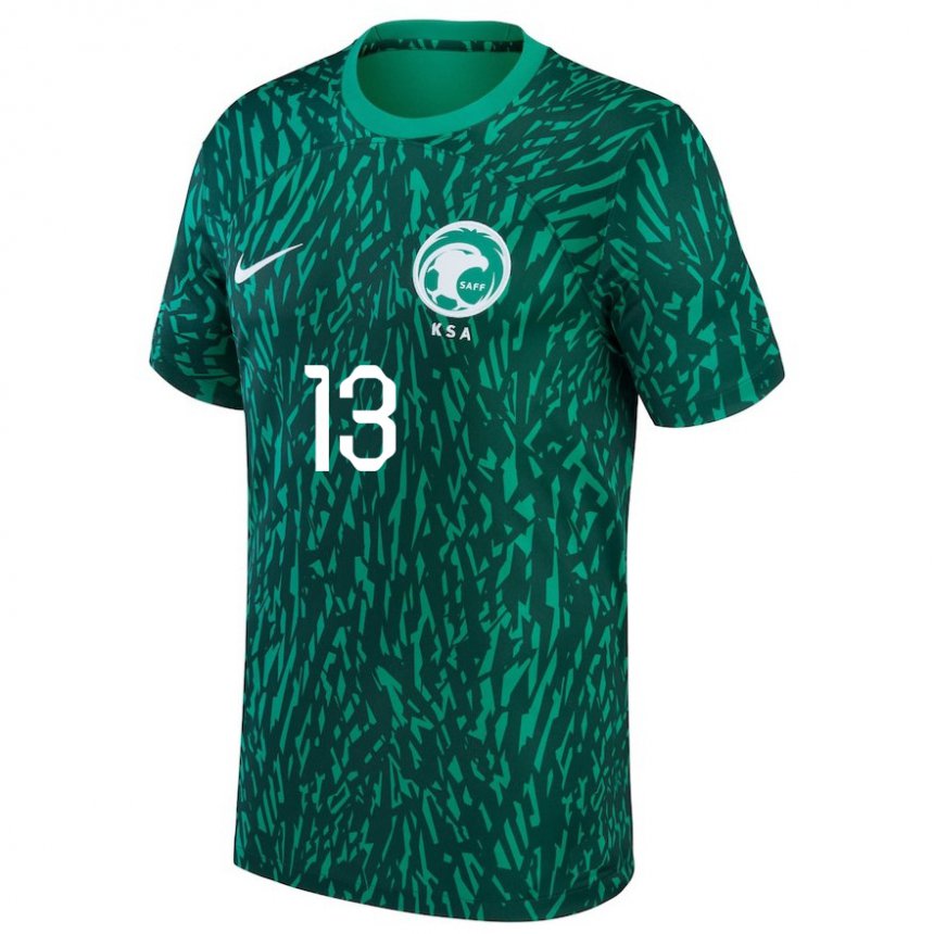 Niño Camiseta Arabia Saudita Yaseer Al Shahrani #13 Verde Oscuro 2ª Equipación 22-24 La Camisa Argentina