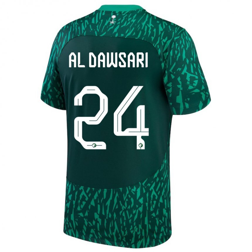 Niño Camiseta Arabia Saudita Nasser Al Dawsari #24 Verde Oscuro 2ª Equipación 22-24 La Camisa Argentina