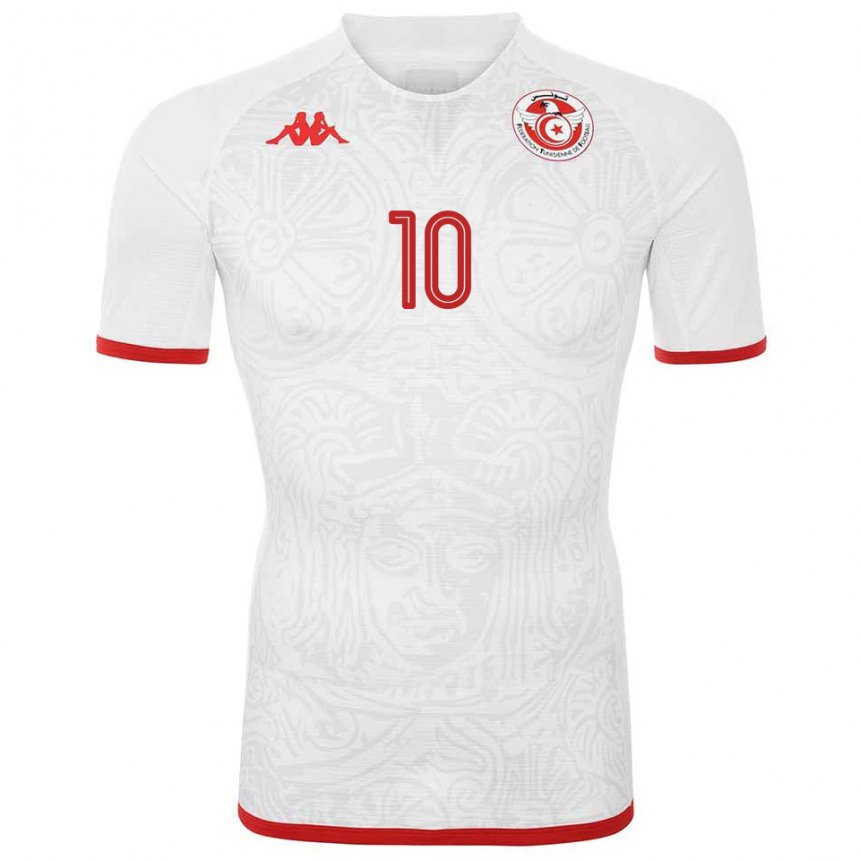 Niño Camiseta Túnez Wahbi Khazri #10 Blanco 2ª Equipación 22-24 La Camisa Argentina
