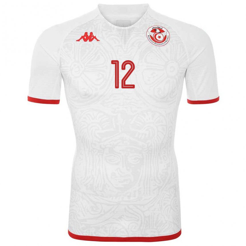 Niño Camiseta Túnez Ali Maaloul #12 Blanco 2ª Equipación 22-24 La Camisa Argentina