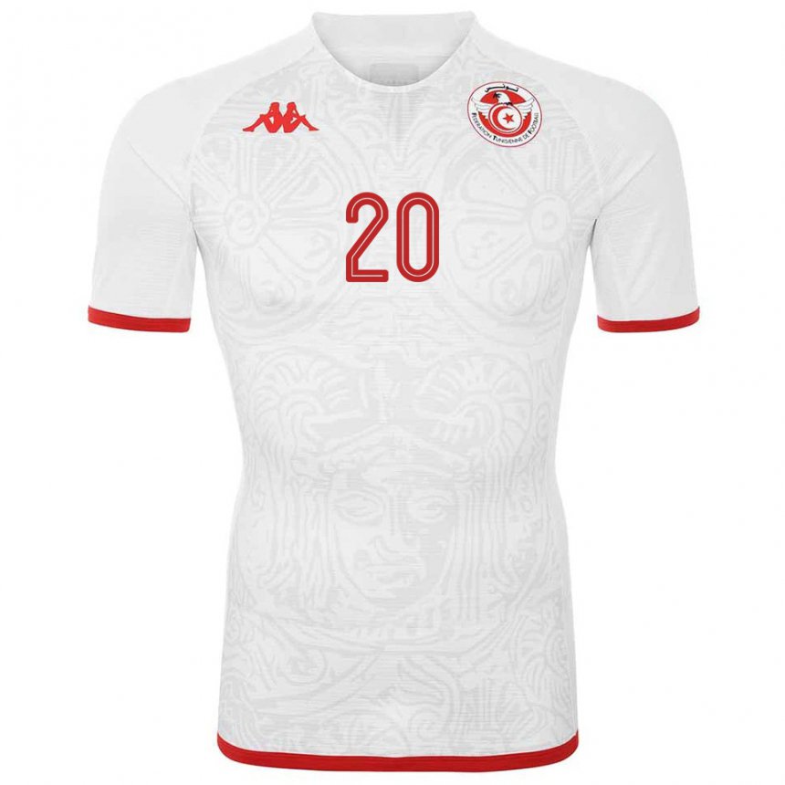 Niño Camiseta Túnez Mohamed Drager #20 Blanco 2ª Equipación 22-24 La Camisa Argentina