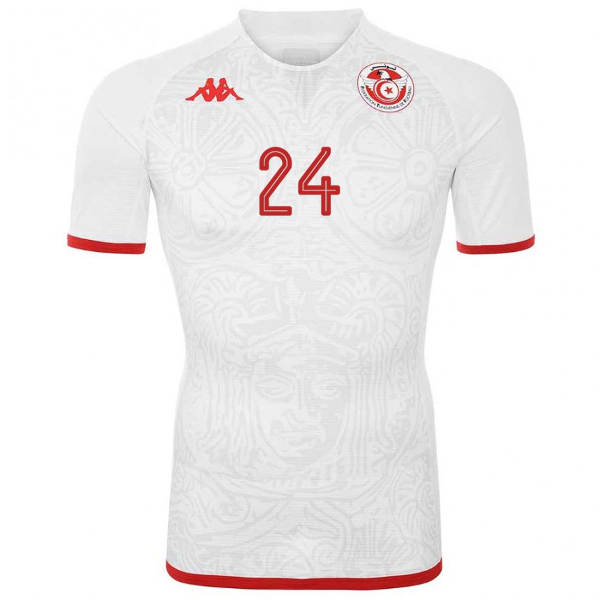 Niño Camiseta Túnez Rami Kaib #24 Blanco 2ª Equipación 22-24 La Camisa Argentina