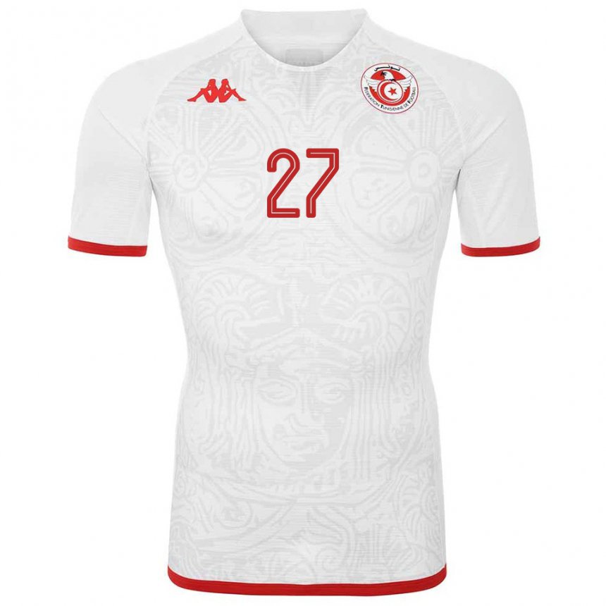 Niño Camiseta Túnez Issam Jebali #27 Blanco 2ª Equipación 22-24 La Camisa Argentina