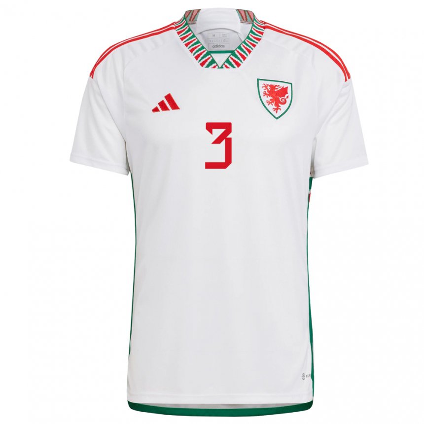 Niño Camiseta Gales Neco Williams #3 Blanco 2ª Equipación 22-24 La Camisa Argentina
