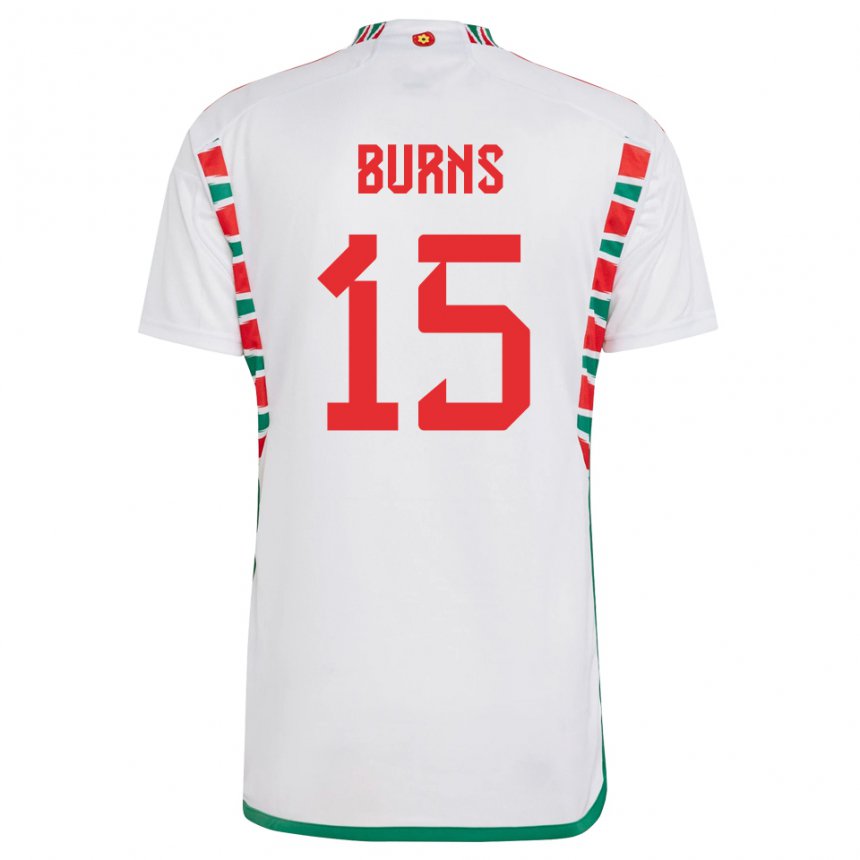 Niño Camiseta Gales Wes Burns #15 Blanco 2ª Equipación 22-24 La Camisa Argentina