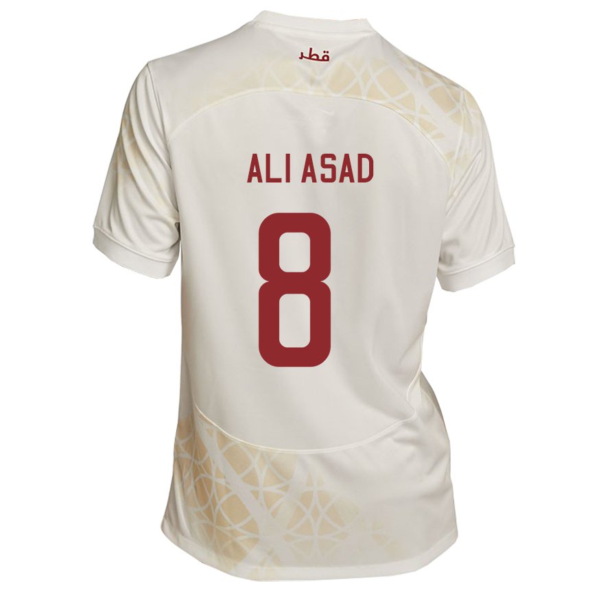 Niño Camiseta Catar Ali Asad #8 Beis Dorado 2ª Equipación 22-24 La Camisa Argentina