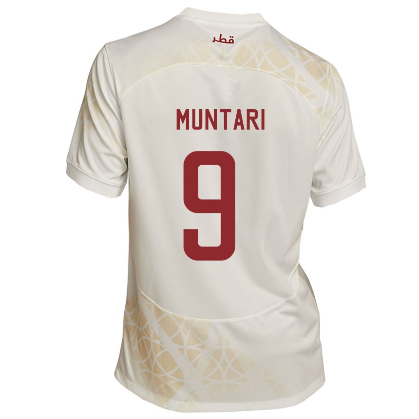 Niño Camiseta Catar Mohammed Muntari #9 Beis Dorado 2ª Equipación 22-24 La Camisa Argentina