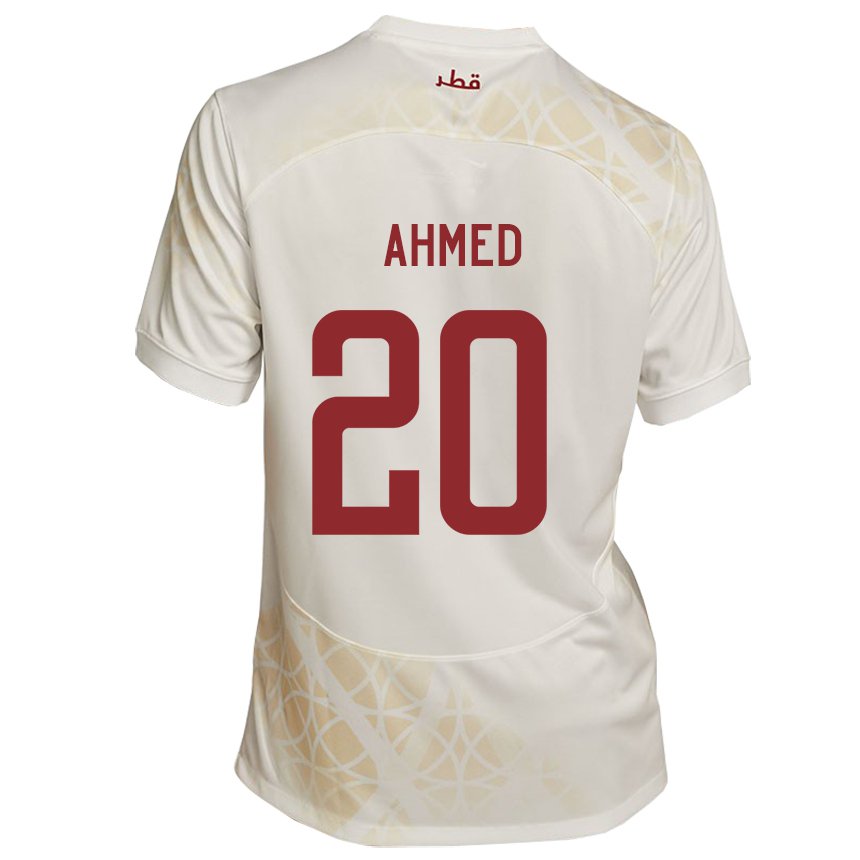 Niño Camiseta Catar Ahmed Fadel Hasaba #20 Beis Dorado 2ª Equipación 22-24 La Camisa Argentina