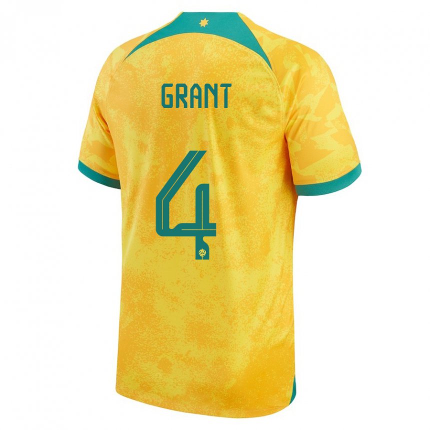 Hombre Camiseta Australia Rhyan Grant #4 Dorado 1ª Equipación 22-24 La Camisa Argentina