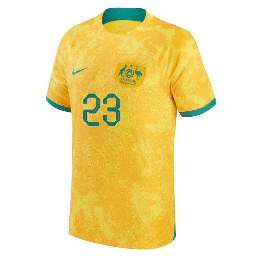 Hombre Camiseta Australia Tom Rogic #23 Dorado 1ª Equipación 22-24 La Camisa Argentina