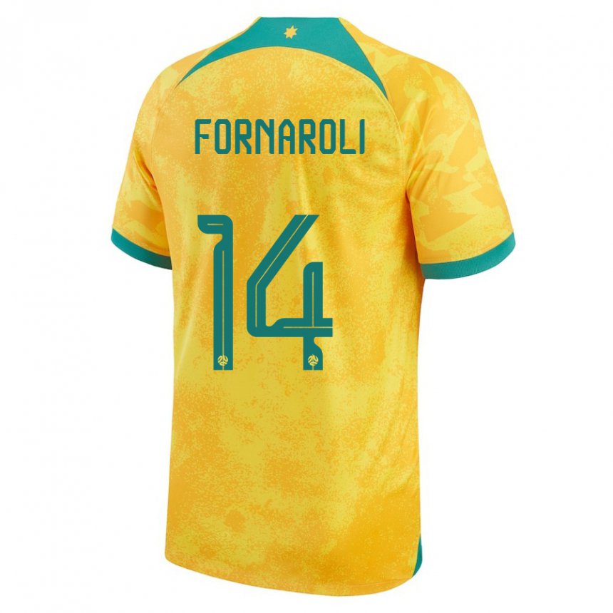 Hombre Camiseta Australia Bruno Fornaroli #14 Dorado 1ª Equipación 22-24 La Camisa Argentina