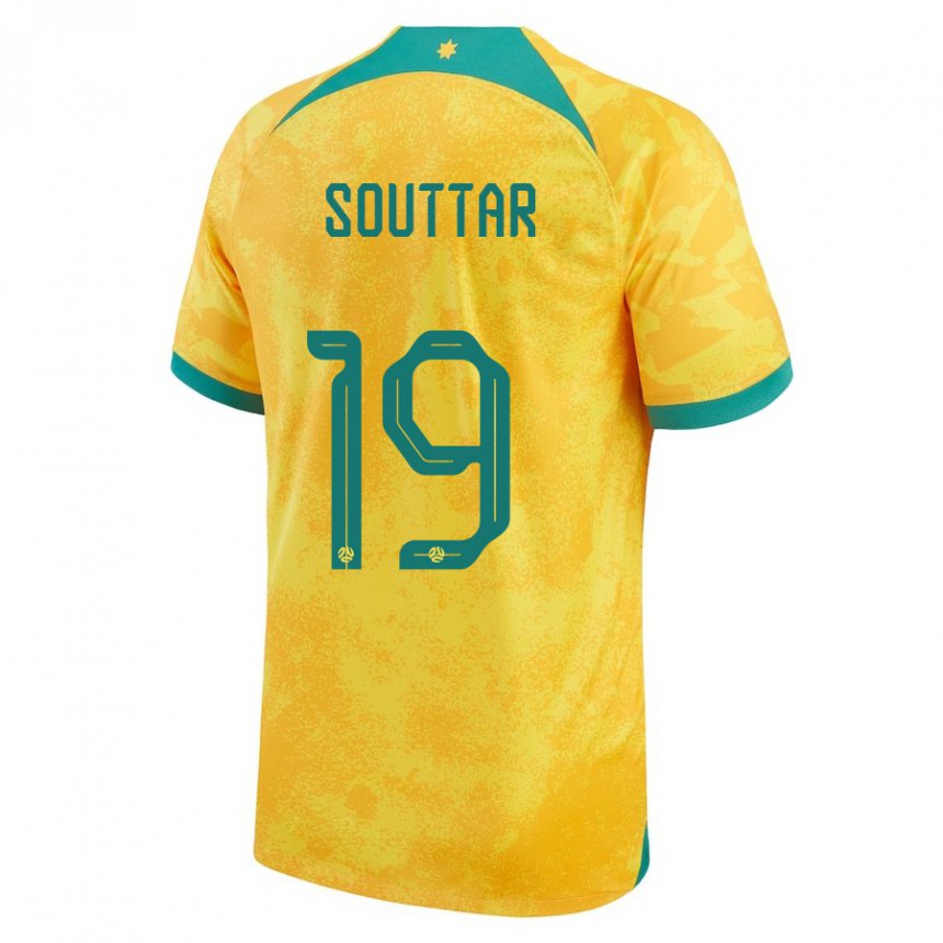 Hombre Camiseta Australia Harry Souttar #19 Dorado 1ª Equipación 22-24 La Camisa Argentina