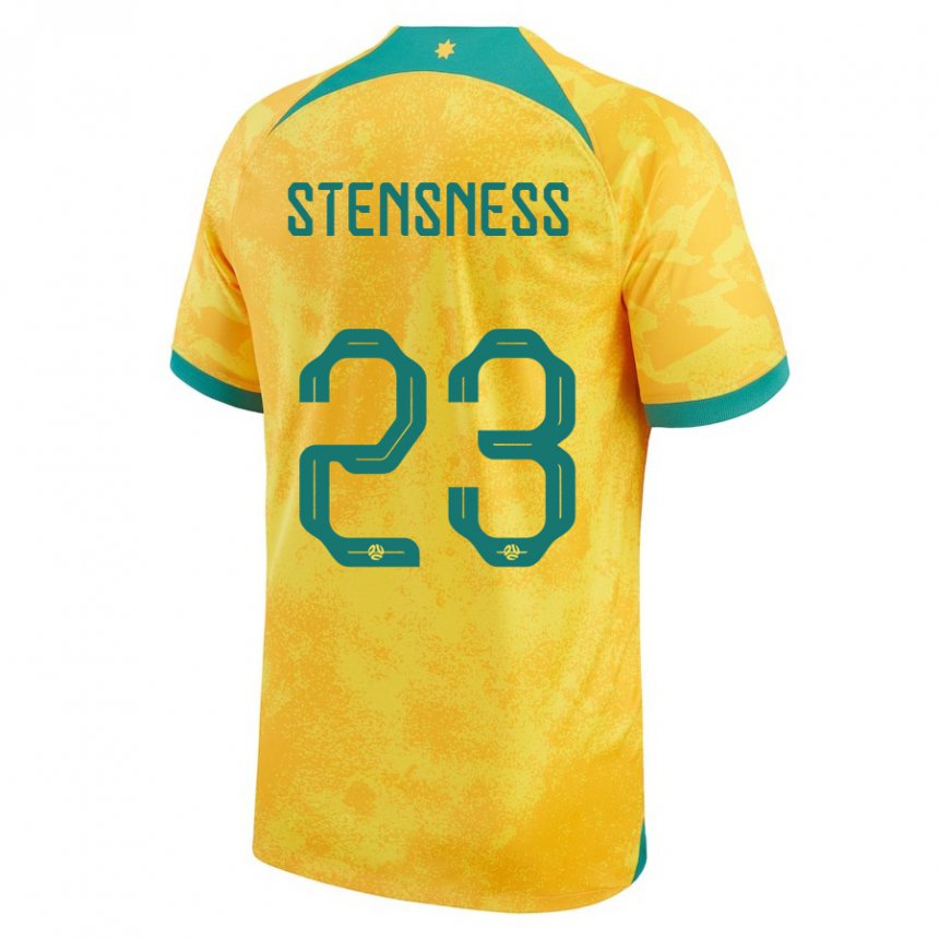 Hombre Camiseta Australia Gianni Stensness #23 Dorado 1ª Equipación 22-24 La Camisa Argentina