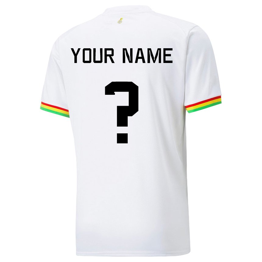 Hombre Camiseta Ghana Su Nombre #0 Blanco 1ª Equipación 22-24 La Camisa Argentina