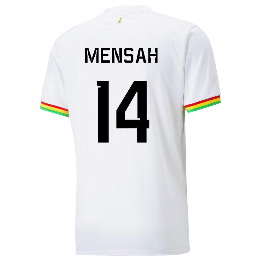 Hombre Camiseta Ghana Gideon Mensah #14 Blanco 1ª Equipación 22-24 La Camisa Argentina