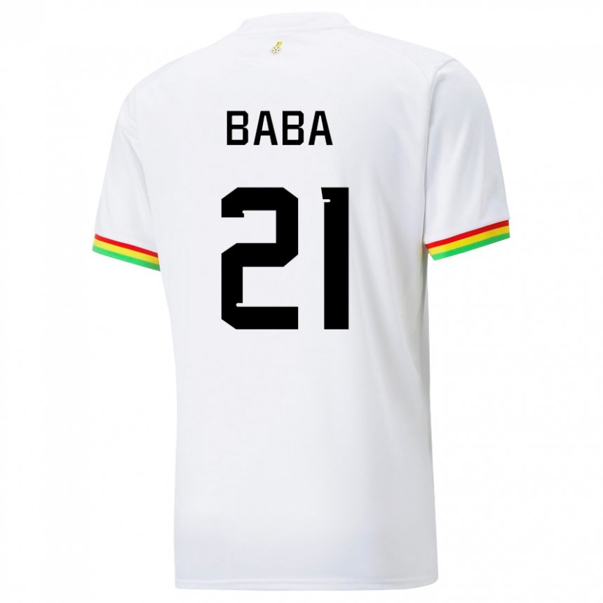 Hombre Camiseta Ghana Iddrisu Baba #21 Blanco 1ª Equipación 22-24 La Camisa Argentina