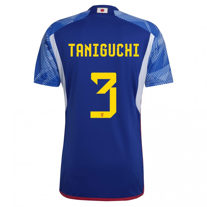 Hombre Camiseta Japón Shogo Taniguchi #3 Azul Real 1ª Equipación 22-24 La Camisa Argentina