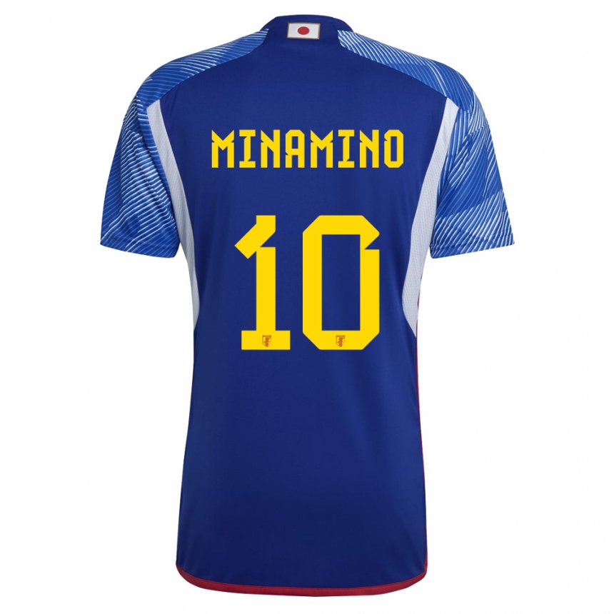 Hombre Camiseta Japón Takumi Minamino #10 Azul Real 1ª Equipación 22-24 La Camisa Argentina