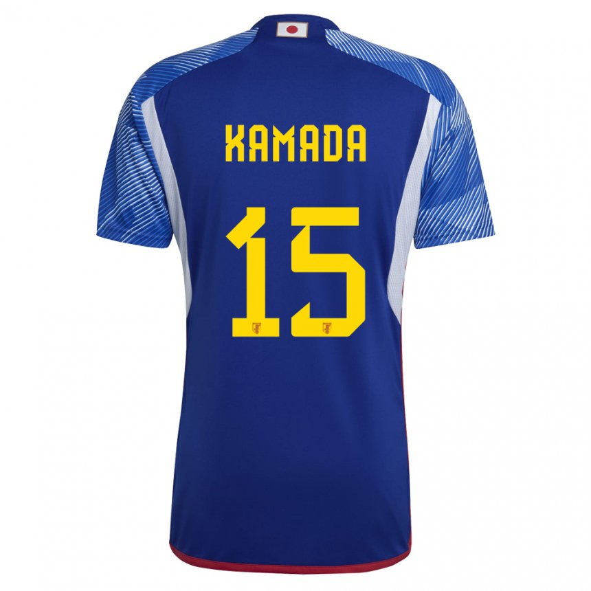 Hombre Camiseta Japón Daichi Kamada #15 Azul Real 1ª Equipación 22-24 La Camisa Argentina