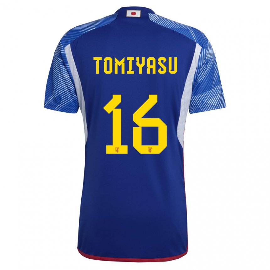 Hombre Camiseta Japón Takehiro Tomiyasu #16 Azul Real 1ª Equipación 22-24 La Camisa Argentina