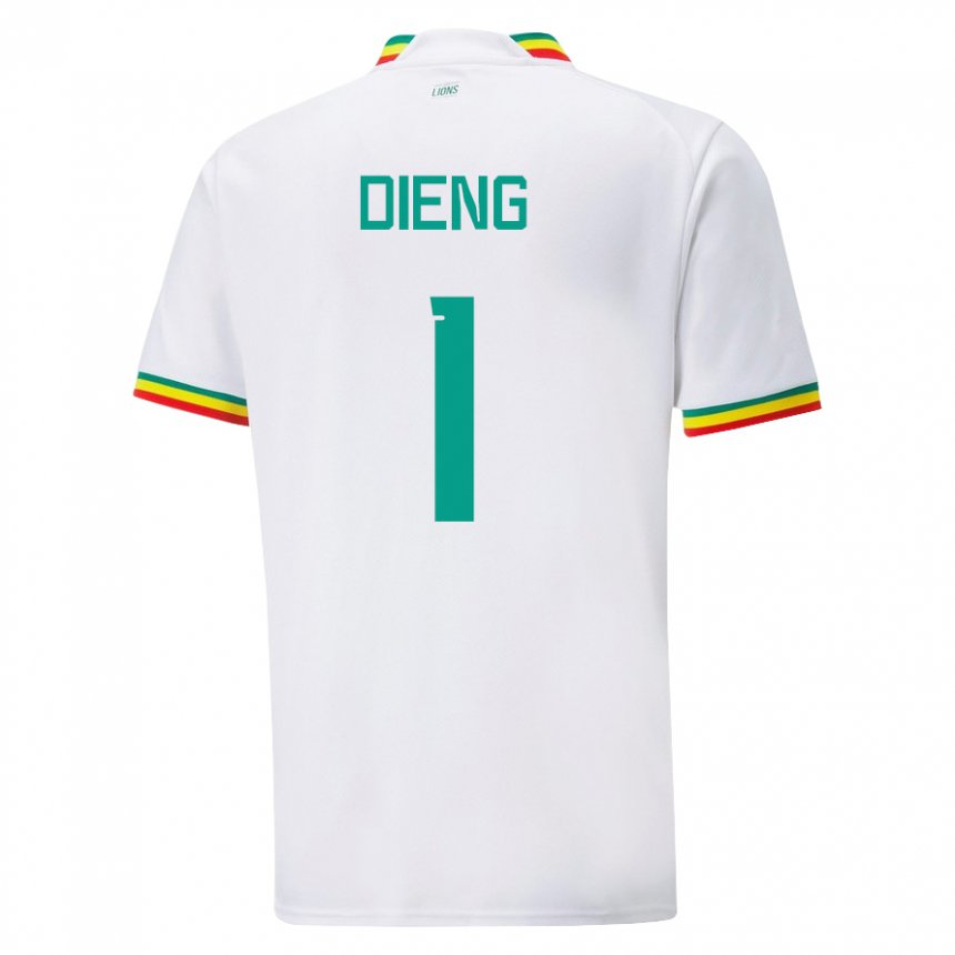 Hombre Camiseta Senegal Timothy Dieng #1 Blanco 1ª Equipación 22-24 La Camisa Argentina