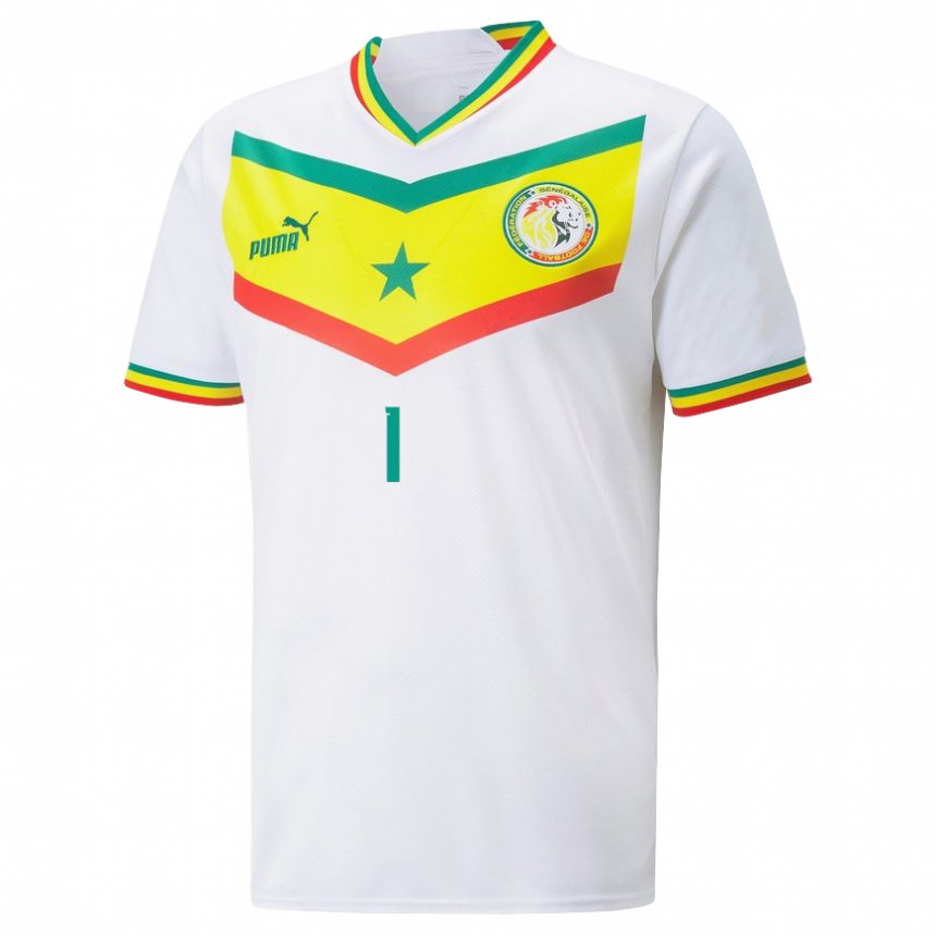 Hombre Camiseta Senegal Timothy Dieng #1 Blanco 1ª Equipación 22-24 La Camisa Argentina