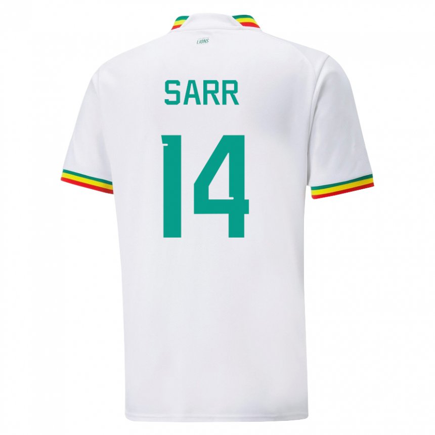 Hombre Camiseta Senegal Pape Sarr #14 Blanco 1ª Equipación 22-24 La Camisa Argentina