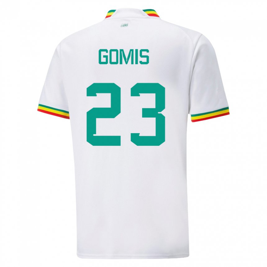 Hombre Camiseta Senegal Alfred Gomis #23 Blanco 1ª Equipación 22-24 La Camisa Argentina