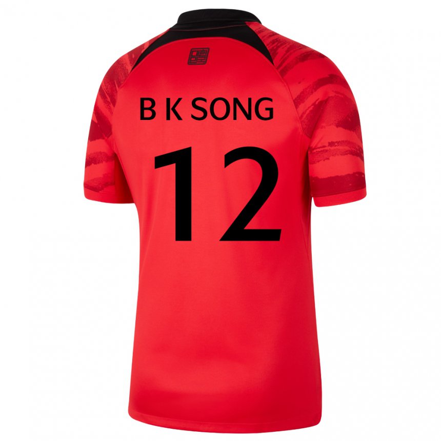 Hombre Camiseta Corea Del Sur Bum-keun Song #12 Rojo Volver 1ª Equipación 22-24 La Camisa Argentina