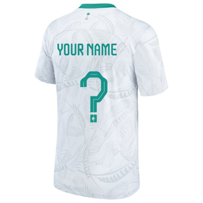 Hombre Camiseta Arabia Saudita Su Nombre #0 Blanco 1ª Equipación 22-24 La Camisa Argentina