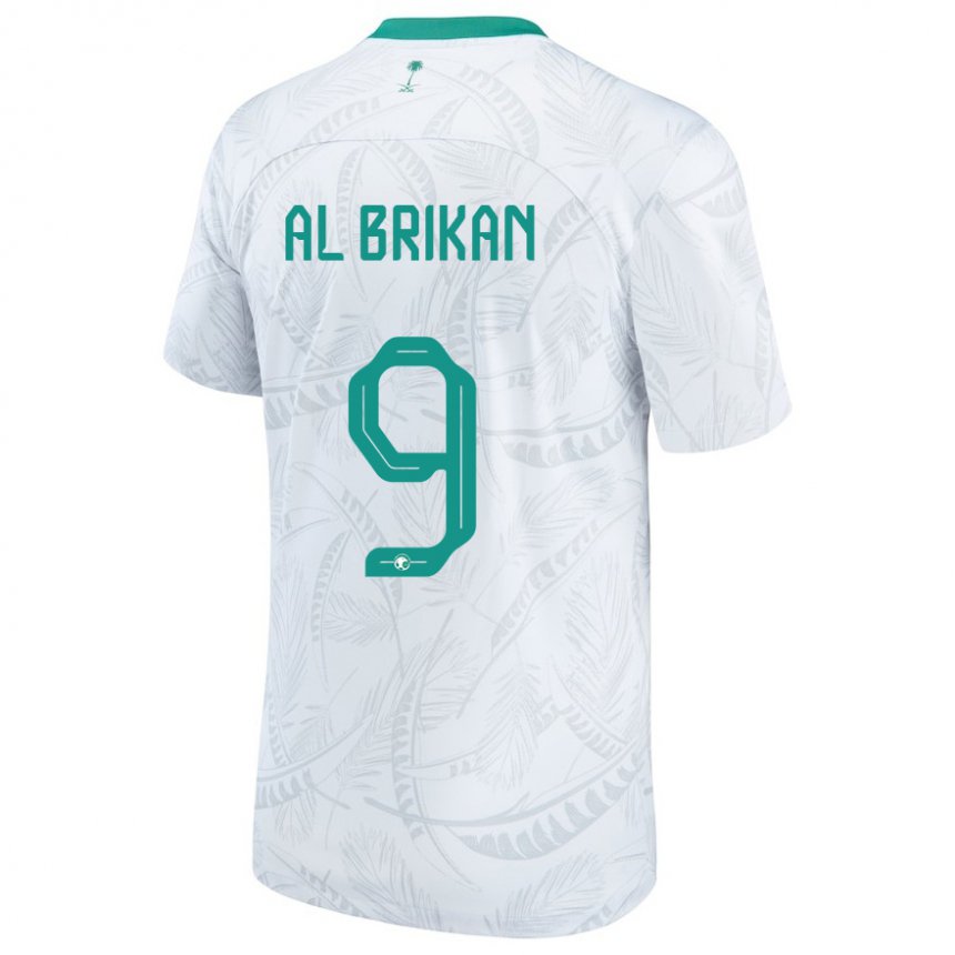 Hombre Camiseta Arabia Saudita Feras Al Brikan #9 Blanco 1ª Equipación 22-24 La Camisa Argentina