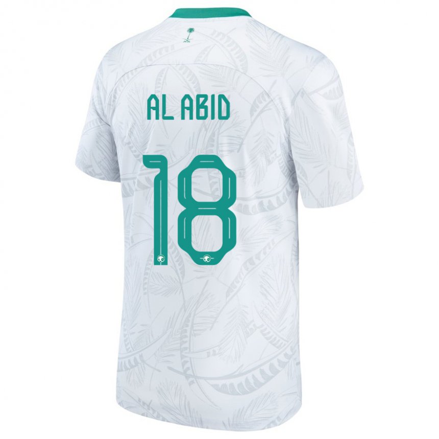 Hombre Camiseta Arabia Saudita Nawaf Al Abid #18 Blanco 1ª Equipación 22-24 La Camisa Argentina