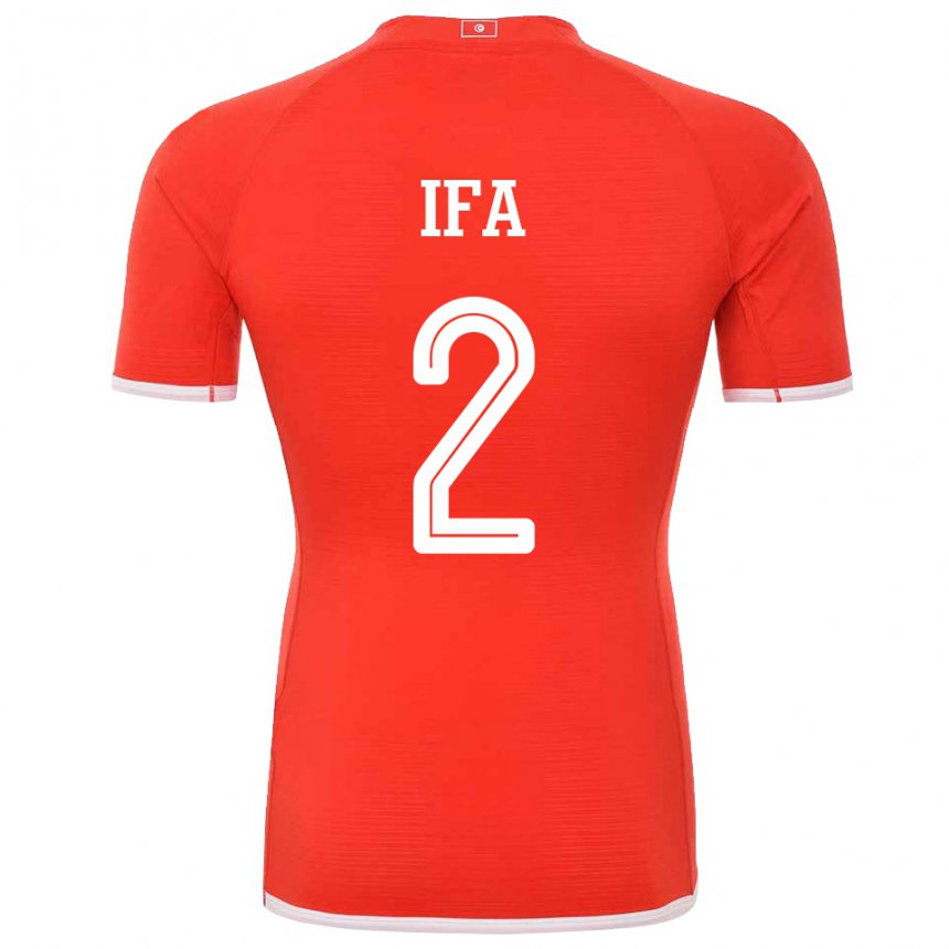 Hombre Camiseta Túnez Bilel Ifa #2 Rojo 1ª Equipación 22-24 La Camisa Argentina