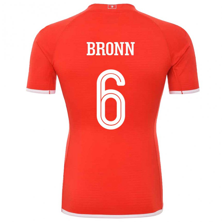 Hombre Camiseta Túnez Dylan Bronn #6 Rojo 1ª Equipación 22-24 La Camisa Argentina