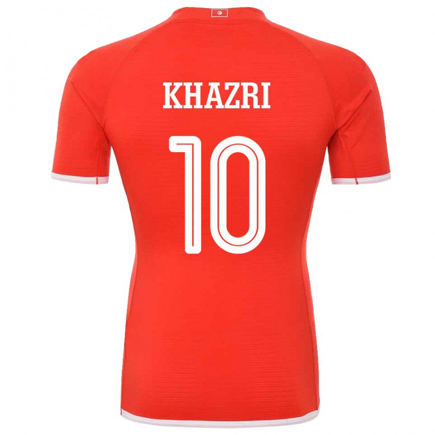 Hombre Camiseta Túnez Wahbi Khazri #10 Rojo 1ª Equipación 22-24 La Camisa Argentina