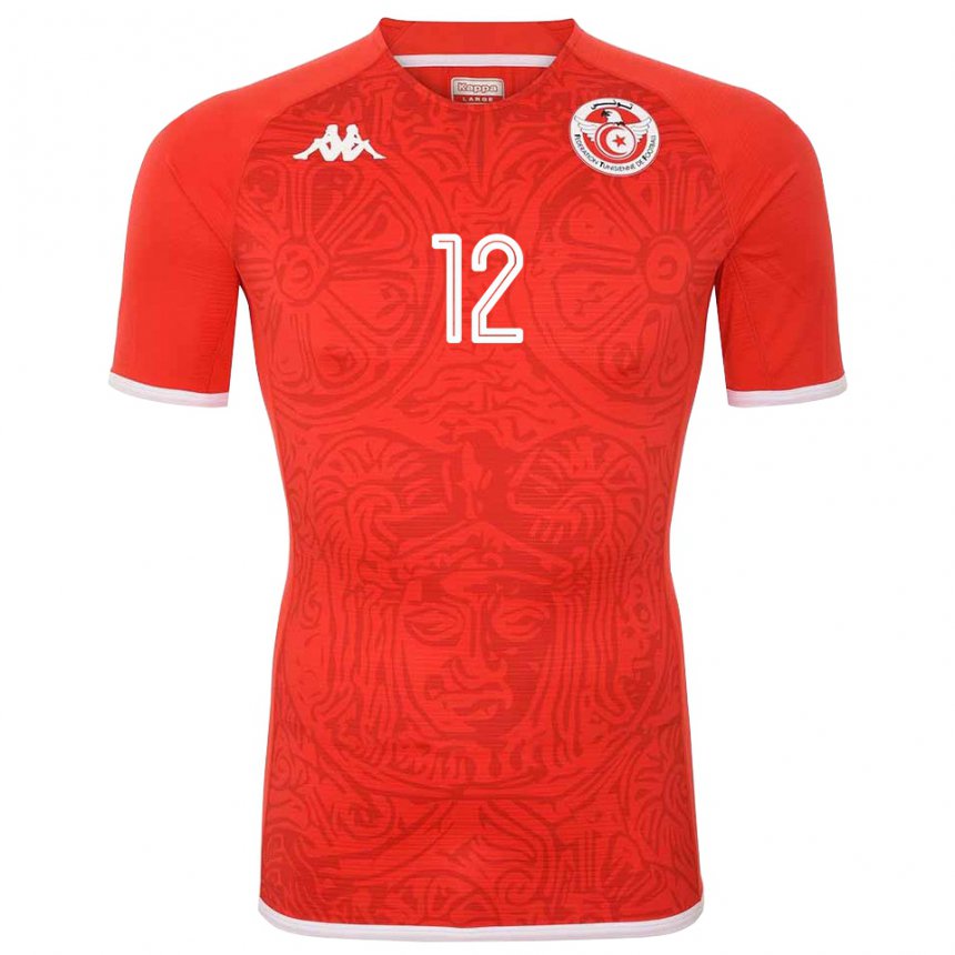 Hombre Camiseta Túnez Ali Maaloul #12 Rojo 1ª Equipación 22-24 La Camisa Argentina